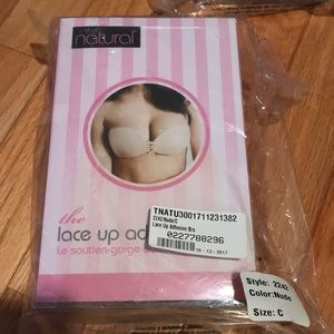 The lace up adhesive bra
